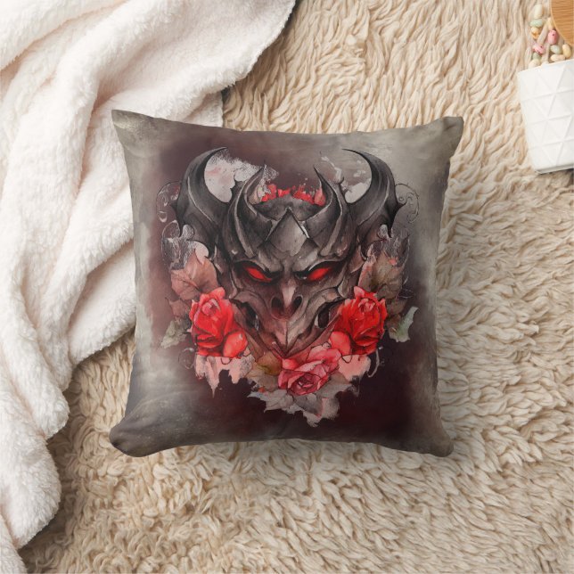 tovenarij | Red Eyed Smoky Demon Beast met Rozen Kussen (Deken)