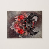 tovenarij | Red Eyed Smoky Demon Beast met Rozen Legpuzzel (Horizontaal)