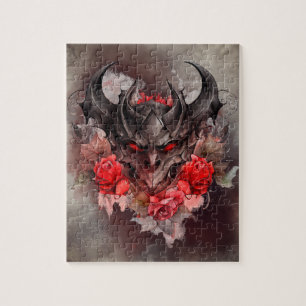 tovenarij   Red Eyed Smoky Demon Beast met Rozen Legpuzzel