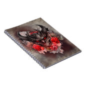 tovenarij | Red Eyed Smoky Demon Beast met Rozen Notitieboek (Rechterzijde)