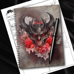 tovenarij   Red Eyed Smoky Demon Beast met Rozen Notitieboek