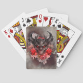 tovenarij | Red Eyed Smoky Demon Beast met Rozen Pokerkaarten (Achterkant)