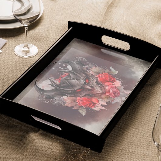 tovenarij | Red Eyed Smoky Demon Beast met Rozen Tissuepapier