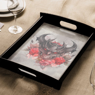 tovenarij Red Eyed Smoky Demon Beast met Rozen Tissuepapier