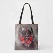 tovenarij | Red Eyed Smoky Demon Beast met Rozen Tote Bag (Voorkant)