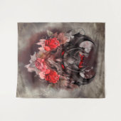 tovenarij | Red Eyed Smoky Demon Beast met Rozen Wandkleed (Voorkant (horizontaal))