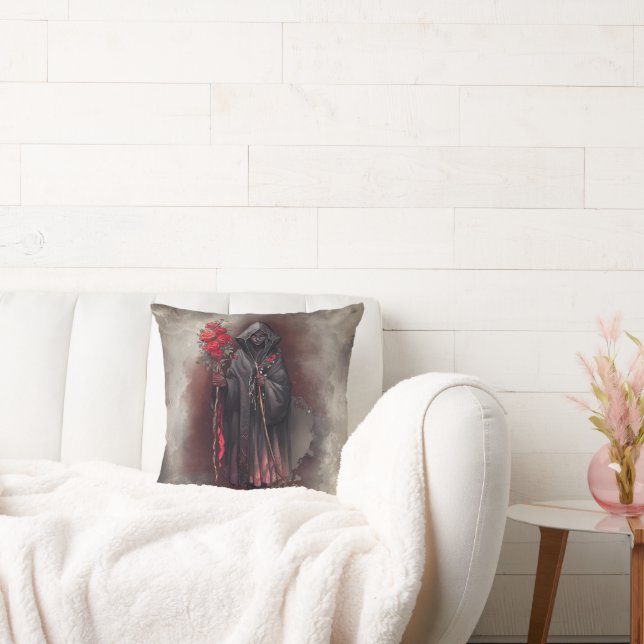 tovenarij | Shadowy Dark Witch Glowing Red Eyes Kussen (Bank)