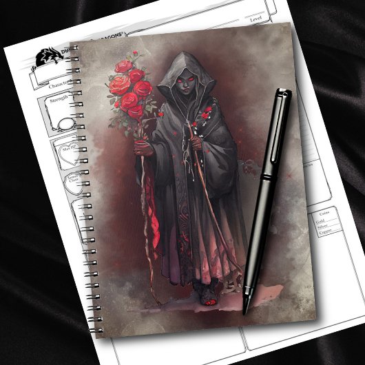 tovenarij | Shadowy Dark Witch Glowing Red Eyes Notitieboek