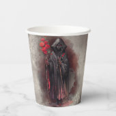 tovenarij | Shadowy Dark Witch Glowing Red Eyes Papieren Bekers (Achterkant)