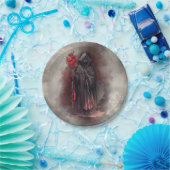 tovenarij | Shadowy Dark Witch Glowing Red Eyes Papieren Bordje (Feest)