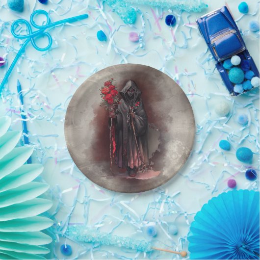 tovenarij | Shadowy Dark Witch Glowing Red Eyes Papieren Bordje (Feest)