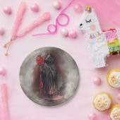 tovenarij | Shadowy Dark Witch Glowing Red Eyes Papieren Bordje (Feest)