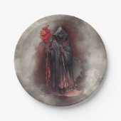 tovenarij | Shadowy Dark Witch Glowing Red Eyes Papieren Bordje (Voorkant)