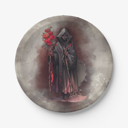 tovenarij | Shadowy Dark Witch Glowing Red Eyes Papieren Bordje (Voorkant)