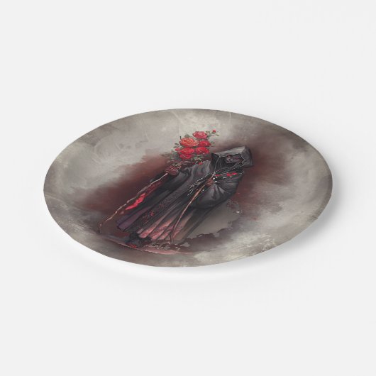 tovenarij | Shadowy Dark Witch Glowing Red Eyes Papieren Bordje (Gekanteld)