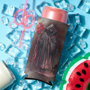 tovenarij Shadowy Dark Witch Glowing Red Eyes Seltzer Blikjeskoeler