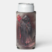 tovenarij | Shadowy Dark Witch Glowing Red Eyes Seltzer Blikjeskoeler (Seltzer Voorkant)