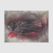 tovenarij | Shadowy Dark Witch Glowing Red Eyes Tissuepapier (Voorkant)