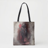 tovenarij | Shadowy Dark Witch Glowing Red Eyes Tote Bag (Voorkant)