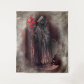 tovenarij | Shadowy Dark Witch Glowing Red Eyes Wandkleed (Voorkant)