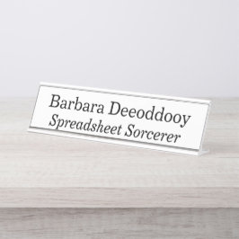 Tovennaar Wit Spreadsheet Bureau Naambordje