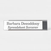 Tovennaar Wit Spreadsheet Bureau Naambordje (Voorkant)