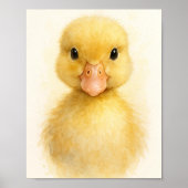 Tover Babyeendje Watercolor Portret Poster (Voorkant)