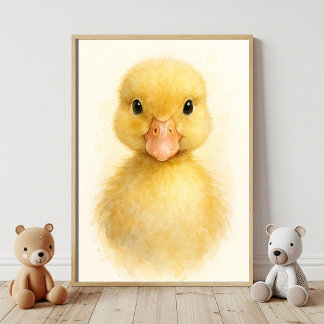 Tover Babyeendje Watercolor Portret Poster