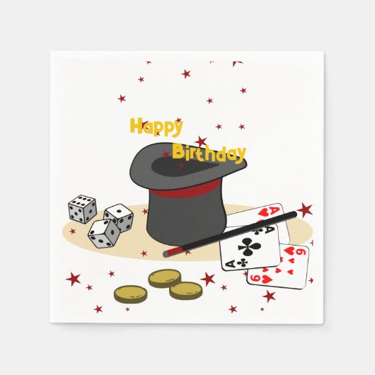 Tover Show Verjaardagsfeestje Kinderen Servet (Voorkant)