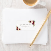 Toverachtig Burgundy Rood Marsala Bloem Bruiloft Etiket (Insitu)