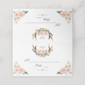 Toverachtig Roze Blush Bloemendekor met Geweien Ta Plaatskaartje (Buitenkant ongevouwen)
