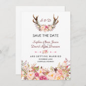 Toverachtig Roze Blush Bloemige Geweien Bruiloft Save The Date (Voorkant / Achterkant)