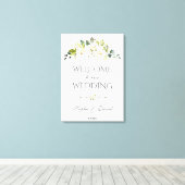 Toverachtig wit crèmewit bloemstuk welkomst Huweli Canvas Afdruk (Insitu (Houten vloer))