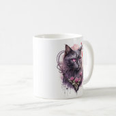 Toverachtig zwart poesje kat koffiemok (Voorkant rechts)