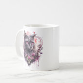 Toverachtig zwart poesje kat koffiemok (Voorkant links)