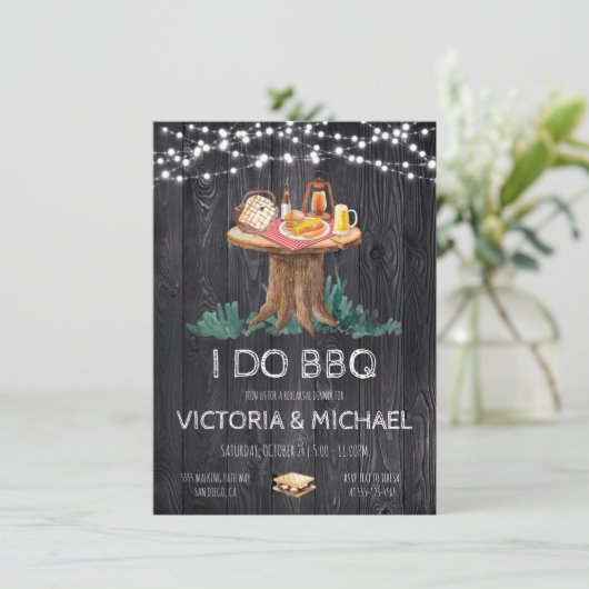 Toverachtige avond achtertuin BBQ met slinger van  Kaart (Staand voorkant)