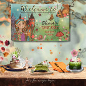 Toverachtige Bosfee Eerste Verjaardag Muur Banner