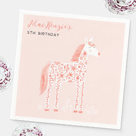 Toverachtige Eenhoorn Blush Roze Verjaardagsfeestj Servet