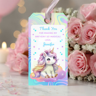 Toverachtige Eenhoorn Glitter Verjaardagsfeest Fav Cadeaulabel