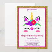 Toverachtige Eenhoorn Verjaardag Kaart (Voorkant / Achterkant)