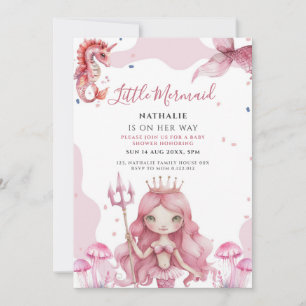 toverachtige kleine Zeemeermin Baby Shower uitnodi Kaart