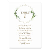 Toverachtige olijfbladeren Goud Doop zitplaatskaar Kaart (Achterkant)