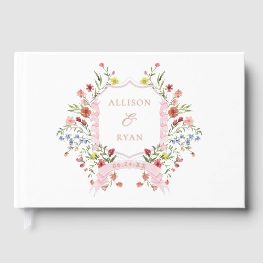 Toverachtige Tuin Wilde Bloemen Bruiloft Gastenboek (Voorkant)