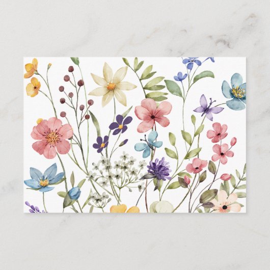 Toverachtige Tuinbruiloft met Wilde Bloemen Detail Informatiekaartje (Achterkant)