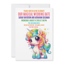 Toverachtige Unicorn Tante Bruiloft Uitnodiging