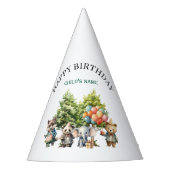 Toverachtige Waterverf Bos Verjaardag Feesthoedjes (Voorkant)