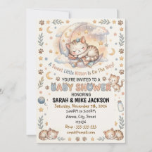 Toverachtige waterverf kat thema baby shower