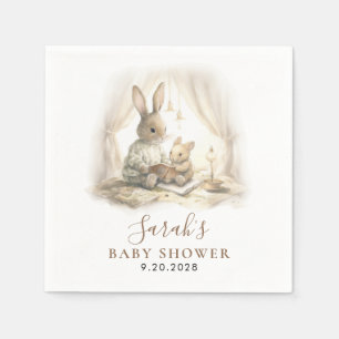 Toverachtige Waterverf Konijn Baby Shower Servet