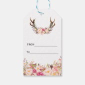 Toverachtige waterverf roze blos bloemengewei met  cadeaulabel (Achterkant)