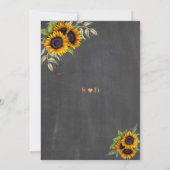 Toverachtige waterverf zonnebloemen schoolbord bru kaart (Achterkant)